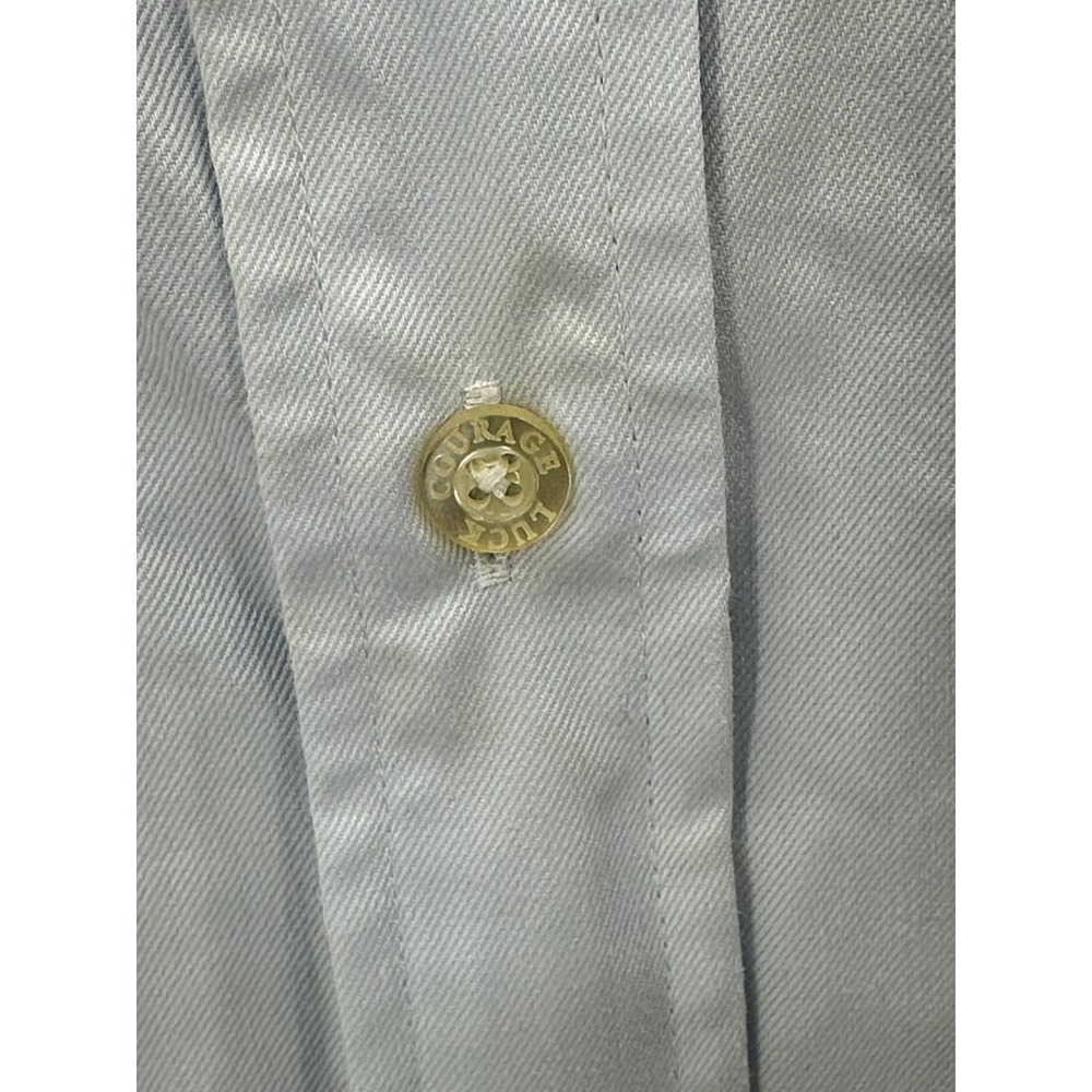 Teddy Stratford Shirt Mens 1 Small Blue Dress Zip Placket Long Sleeve Button‎ Up - Picture 5 of 15